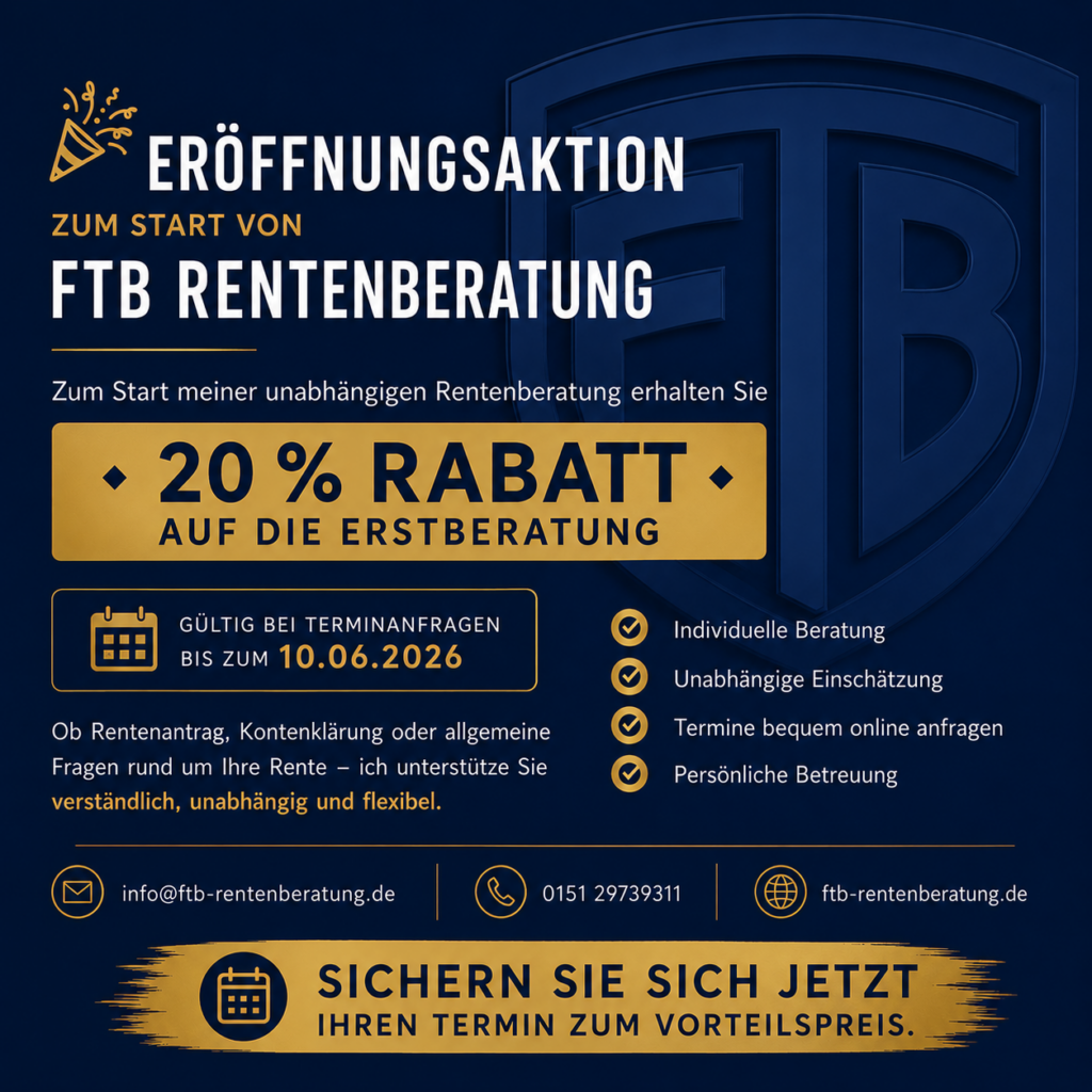 FTB-Rentenberatung startet zum 01.06.2026 mit Rabattaktion rabatt